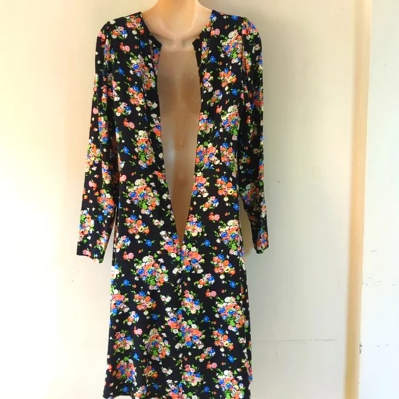 Boden Crew Neck Fit-and-Flare Dress Black, Wild Cluster - Picture 10 of 16